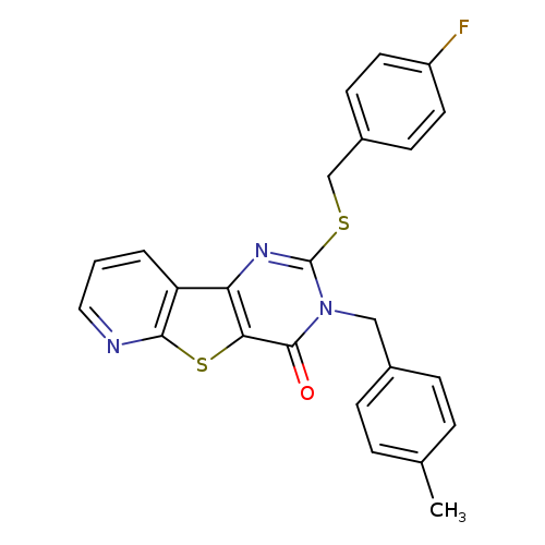 4-{[(4-fluorophenyl)methyl]sulfanyl}-5-[(4-methylphenyl)methyl]-8-thia-3,5,10-triazatricyclo[7.4.0.0^{2,7}]trideca-1(9),2(7),3,10,12-pentaen-6-one