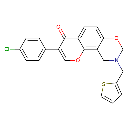 3-(4-chlorophenyl)-9-[(thiophen-2-yl)methyl]-4H,8H,9H,10H-chromeno[8,7-e][1,3]oxazin-4-one