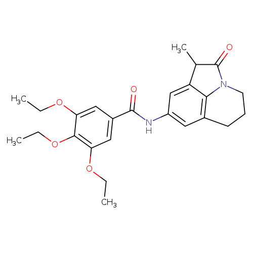 3,4,5-triethoxy-N-{3-methyl-2-oxo-1-azatricyclo[6.3.1.0^{4,12}]dodeca-4,6,8(12)-trien-6-yl}benzamide