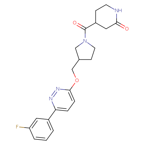 4-[3-({[6-(3-fluorophenyl)pyridazin-3-yl]oxy}methyl)pyrrolidine-1-carbonyl]piperidin-2-one