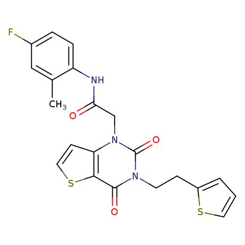 2-{2,4-dioxo-3-[2-(thiophen-2-yl)ethyl]-1H,2H,3H,4H-thieno[3,2-d]pyrimidin-1-yl}-N-(4-fluoro-2-methylphenyl)acetamide