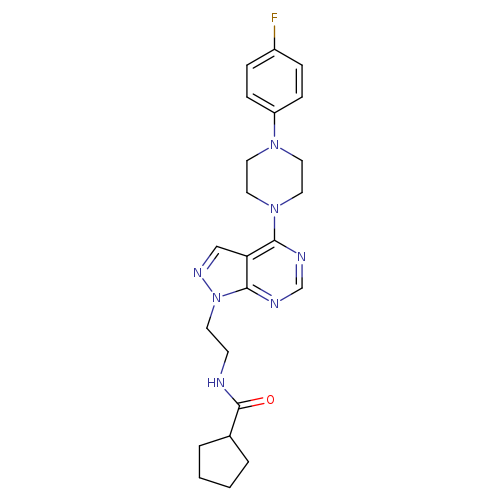 N-(2-{4-[4-(4-fluorophenyl)piperazin-1-yl]-1H-pyrazolo[3,4-d]pyrimidin-1-yl}ethyl)cyclopentanecarboxamide