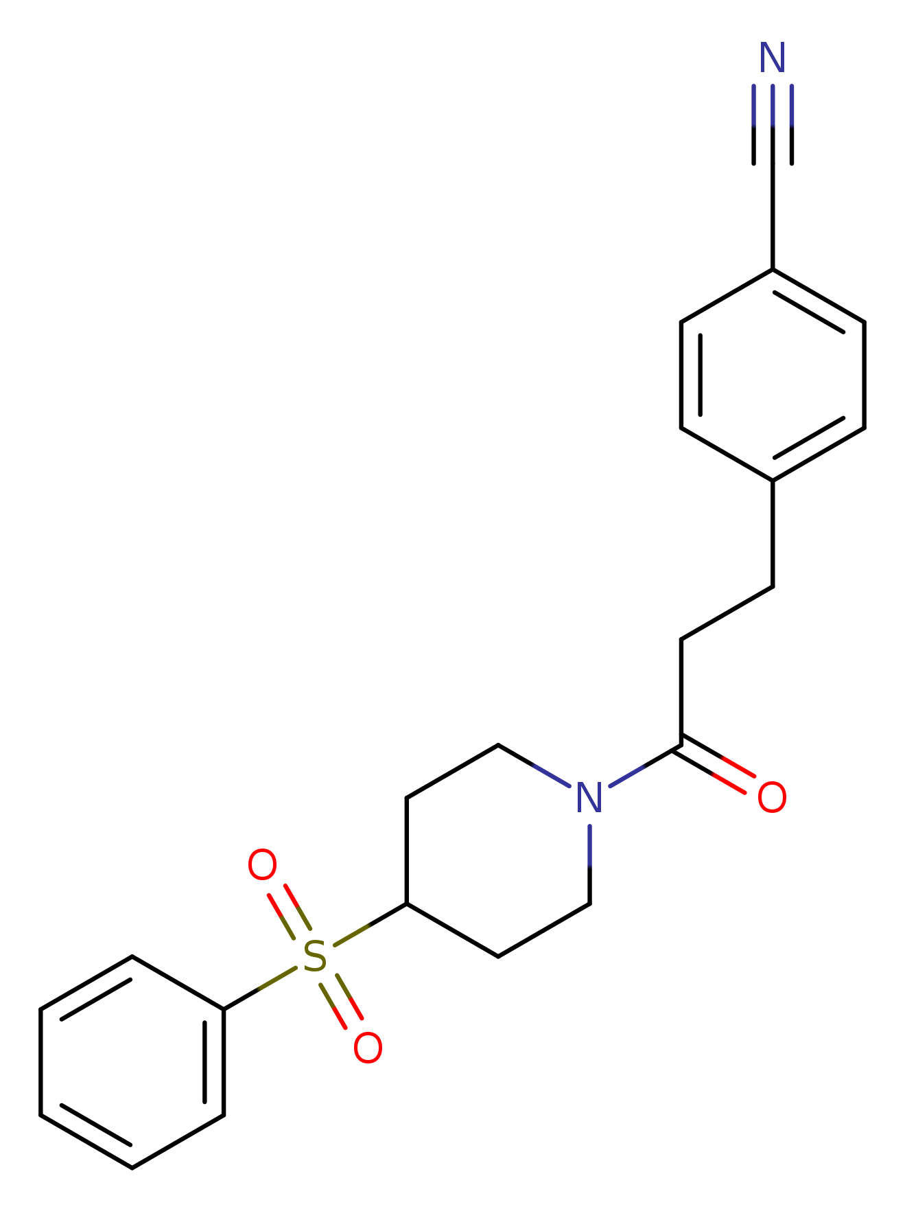 4-{3-[4-(benzenesulfonyl)piperidin-1-yl]-3-oxopropyl}benzonitrile