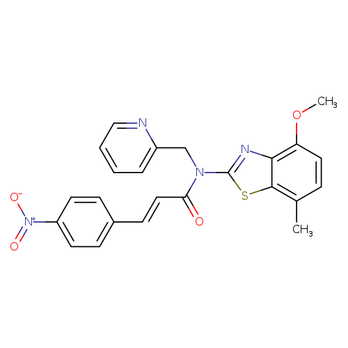 (2E)-N-(4-methoxy-7-methyl-1,3-benzothiazol-2-yl)-3-(4-nitrophenyl)-N-[(pyridin-2-yl)methyl]prop-2-enamide