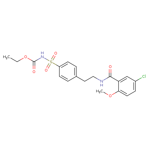 Carbamic acid, N-[[4-[2-[(5-chloro-2-methoxybenzoyl)amino]ethyl]phenyl]sulfonyl]-, ethyl ester