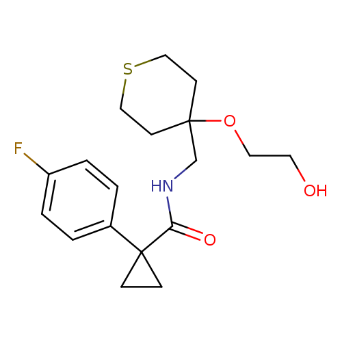 1-(4-fluorophenyl)-N-{[4-(2-hydroxyethoxy)thian-4-yl]methyl}cyclopropane-1-carboxamide