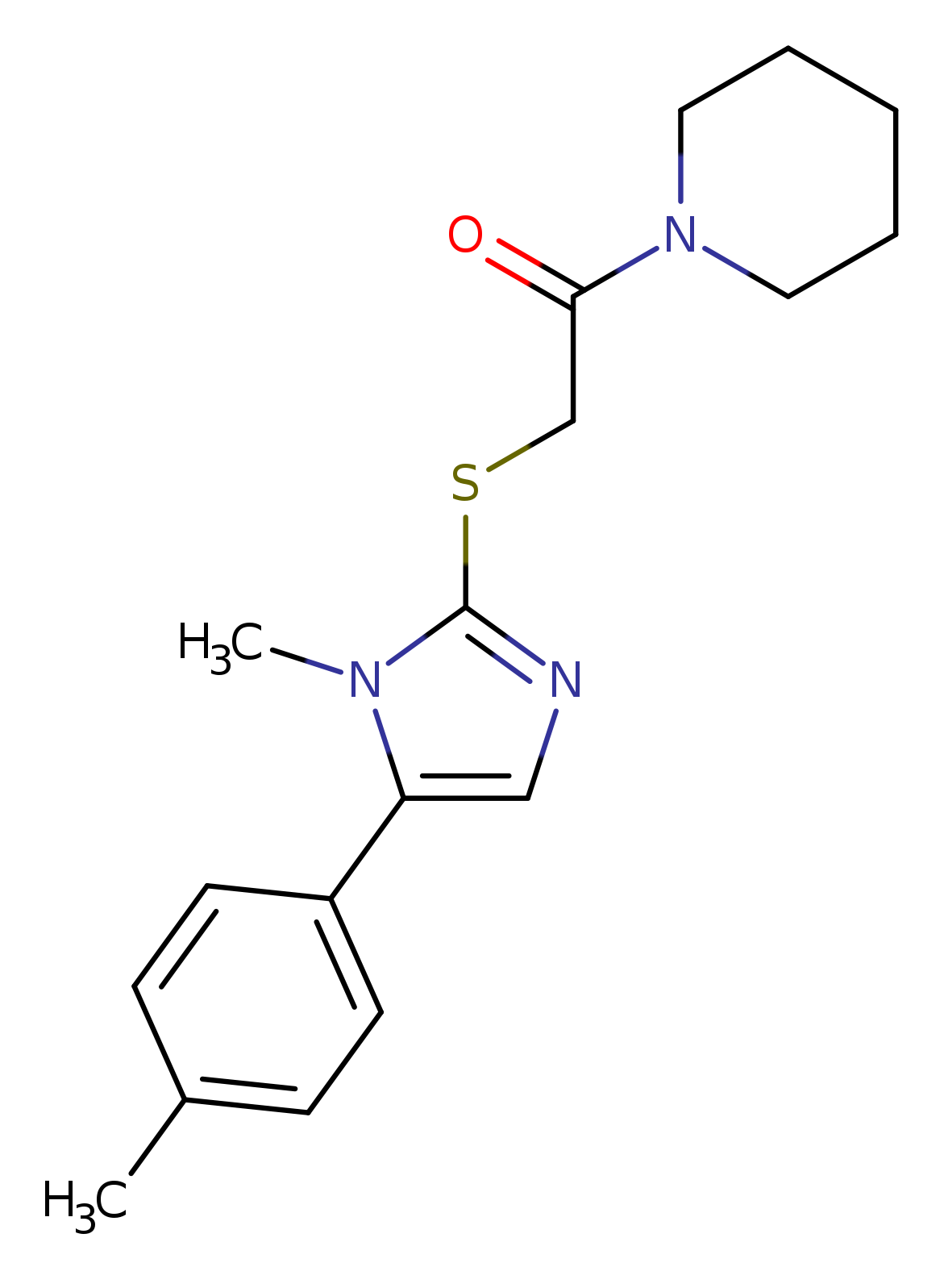 2-{[1-methyl-5-(4-methylphenyl)-1H-imidazol-2-yl]sulfanyl}-1-(piperidin-1-yl)ethan-1-one