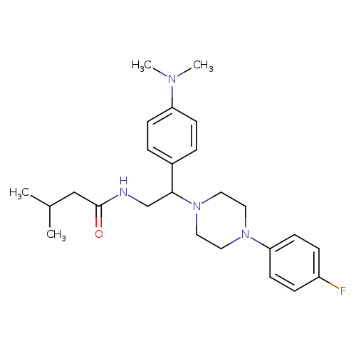 N-{2-[4-(dimethylamino)phenyl]-2-[4-(4-fluorophenyl)piperazin-1-yl]ethyl}-3-methylbutanamide