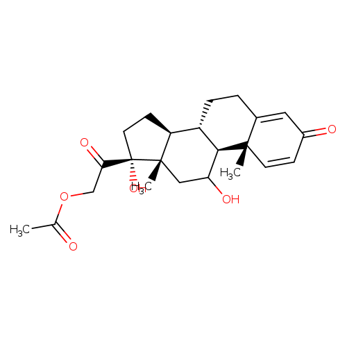 Pregna-1,4-diene-3,20-dione, 21-(acetyloxy)-11,17-dihydroxy-, (11b)-