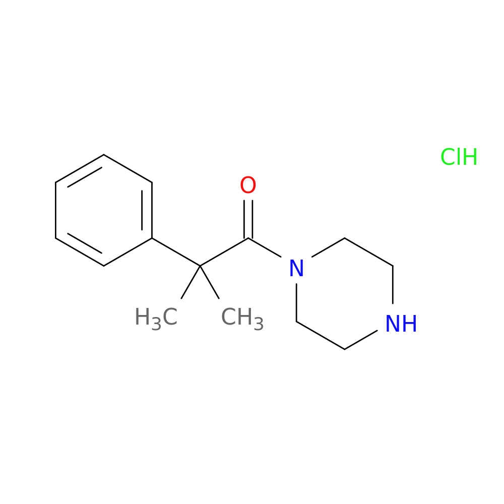 2-methyl-2-phenyl-1-(piperazin-1-yl)propan-1-one hydrochloride