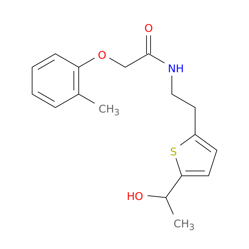 N-{2-[5-(1-hydroxyethyl)thiophen-2-yl]ethyl}-2-(2-methylphenoxy)acetamide