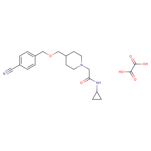 2-(4-{[(4-cyanophenyl)methoxy]methyl}piperidin-1-yl)-N-cyclopropylacetamide; oxalic acid