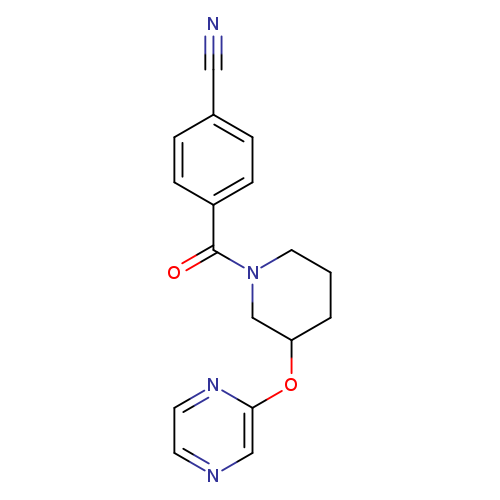 4-[3-(pyrazin-2-yloxy)piperidine-1-carbonyl]benzonitrile