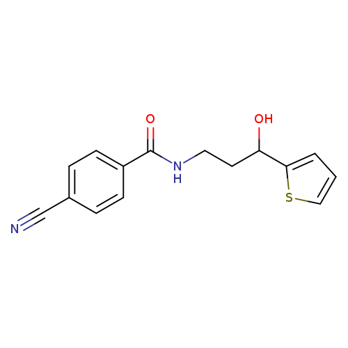4-cyano-N-[3-hydroxy-3-(thiophen-2-yl)propyl]benzamide