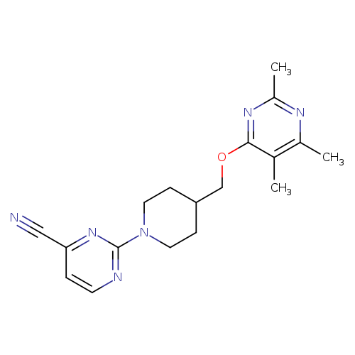 2-(4-{[(2,5,6-trimethylpyrimidin-4-yl)oxy]methyl}piperidin-1-yl)pyrimidine-4-carbonitrile