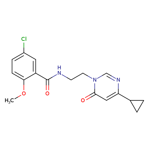 5-chloro-N-[2-(4-cyclopropyl-6-oxo-1,6-dihydropyrimidin-1-yl)ethyl]-2-methoxybenzamide