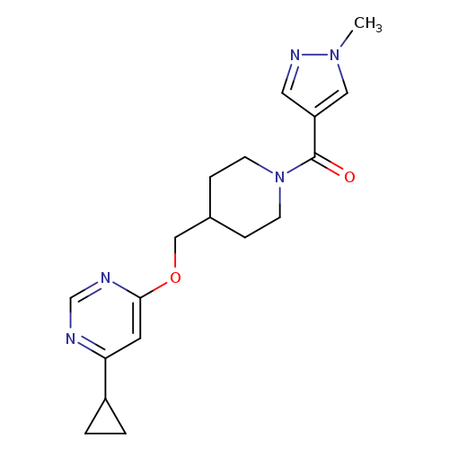 4-cyclopropyl-6-{[1-(1-methyl-1H-pyrazole-4-carbonyl)piperidin-4-yl]methoxy}pyrimidine