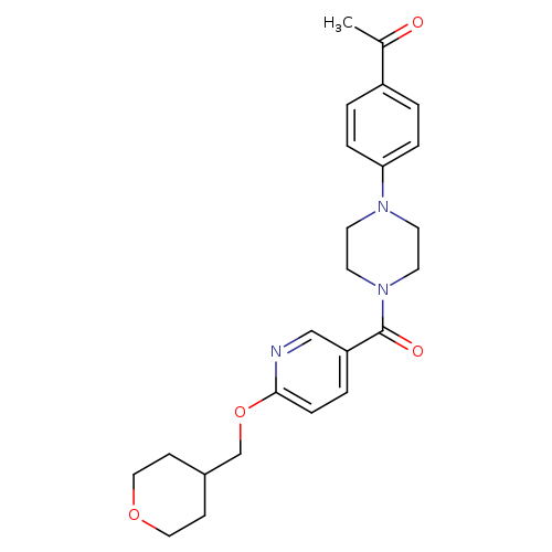 1-[4-(4-{6-[(oxan-4-yl)methoxy]pyridine-3-carbonyl}piperazin-1-yl)phenyl]ethan-1-one
