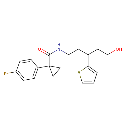 1-(4-fluorophenyl)-N-[5-hydroxy-3-(thiophen-2-yl)pentyl]cyclopropane-1-carboxamide