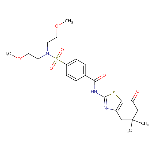 4-[bis(2-methoxyethyl)sulfamoyl]-N-(5,5-dimethyl-7-oxo-4,5,6,7-tetrahydro-1,3-benzothiazol-2-yl)benzamide