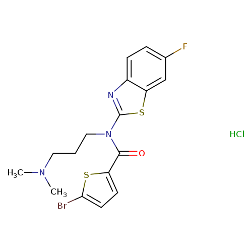 5-bromo-N-[3-(dimethylamino)propyl]-N-(6-fluoro-1,3-benzothiazol-2-yl)thiophene-2-carboxamide hydrochloride