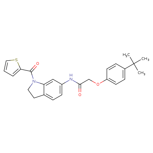 2-(4-tert-butylphenoxy)-N-[1-(thiophene-2-carbonyl)-2,3-dihydro-1H-indol-6-yl]acetamide