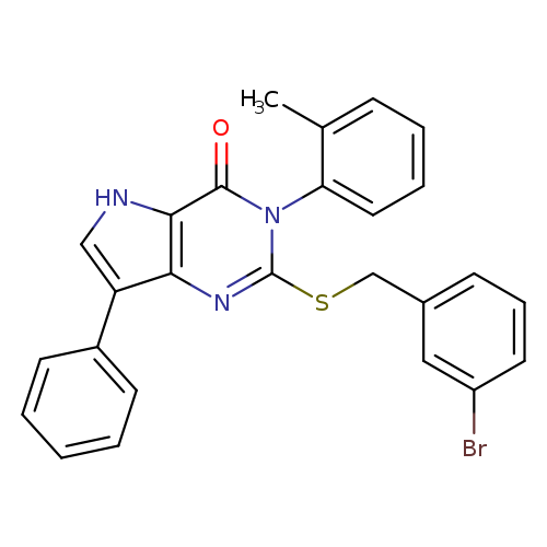 2-{[(3-bromophenyl)methyl]sulfanyl}-3-(2-methylphenyl)-7-phenyl-3H,4H,5H-pyrrolo[3,2-d]pyrimidin-4-one