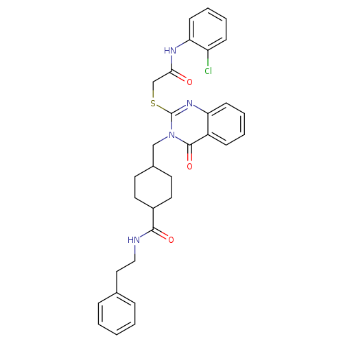 4-{[2-({[(2-chlorophenyl)carbamoyl]methyl}sulfanyl)-4-oxo-3,4-dihydroquinazolin-3-yl]methyl}-N-(2-phenylethyl)cyclohexane-1-carboxamide
