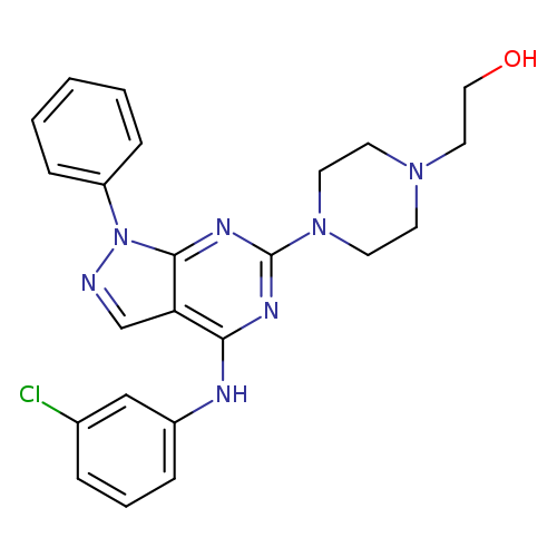 2-(4-{4-[(3-chlorophenyl)amino]-1-phenyl-1H-pyrazolo[3,4-d]pyrimidin-6-yl}piperazin-1-yl)ethan-1-ol