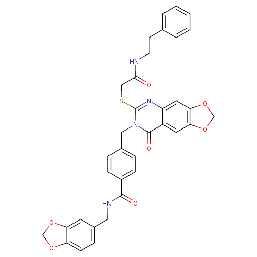 N-[(2H-1,3-benzodioxol-5-yl)methyl]-4-{[8-oxo-6-({[(2-phenylethyl)carbamoyl]methyl}sulfanyl)-2H,7H,8H-[1,3]dioxolo[4,5-g]quinazolin-7-yl]methyl}benzamide