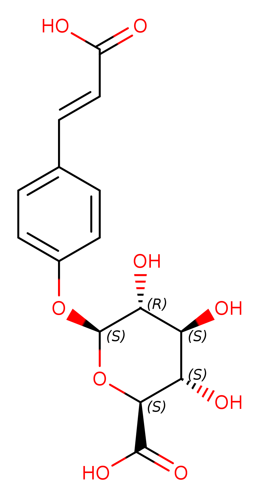 4-(2-Carboxyethenyl)phenyl β-D-Glucopyranosiduronic Acid