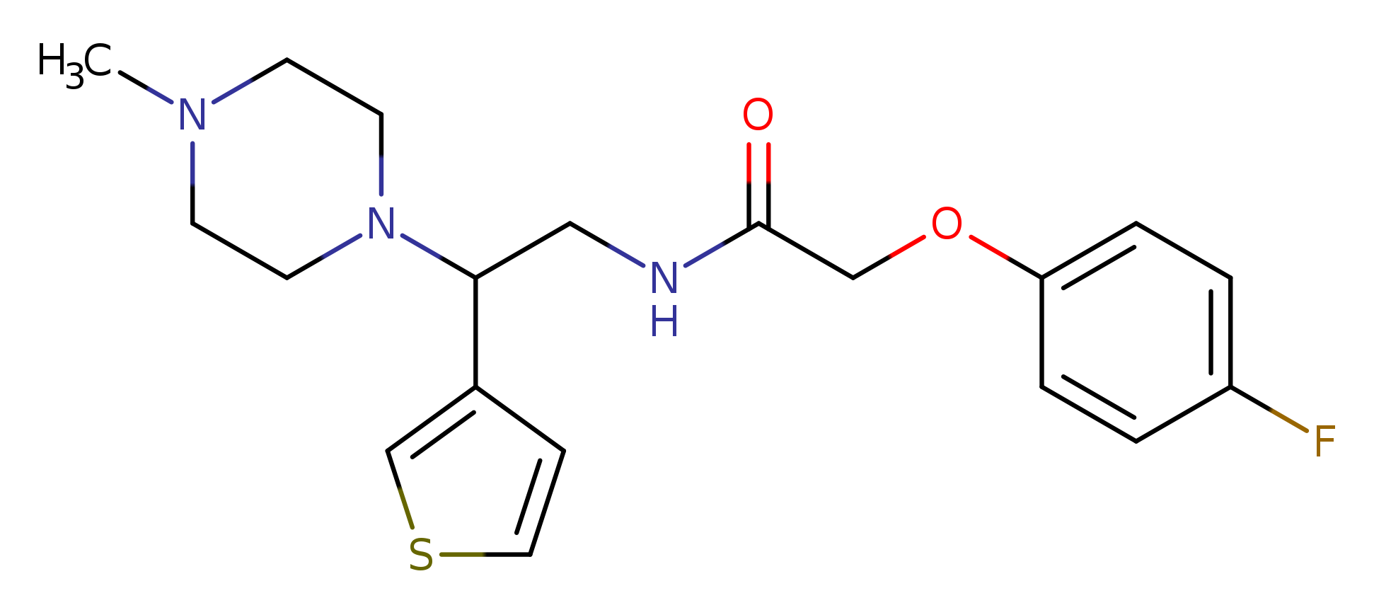 2-(4-fluorophenoxy)-N-[2-(4-methylpiperazin-1-yl)-2-(thiophen-3-yl)ethyl]acetamide