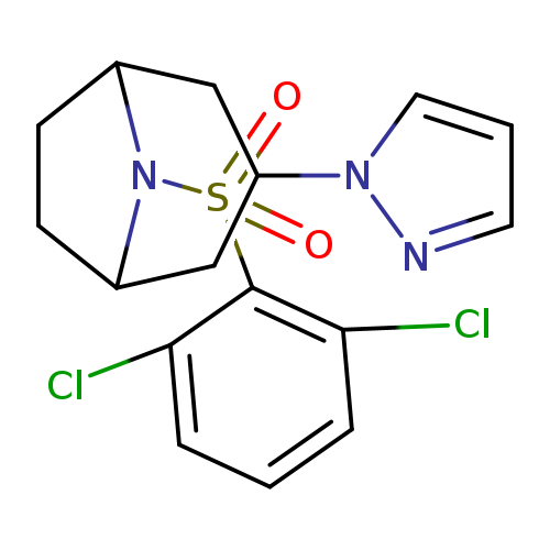 8-(2,6-dichlorobenzenesulfonyl)-3-(1H-pyrazol-1-yl)-8-azabicyclo[3.2.1]octane