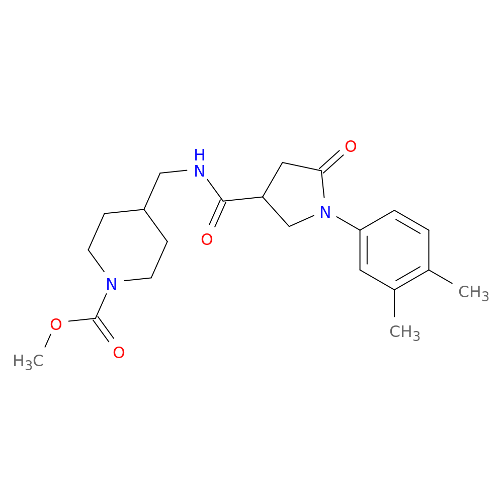 methyl 4-({[1-(3,4-dimethylphenyl)-5-oxopyrrolidin-3-yl]formamido}methyl)piperidine-1-carboxylate