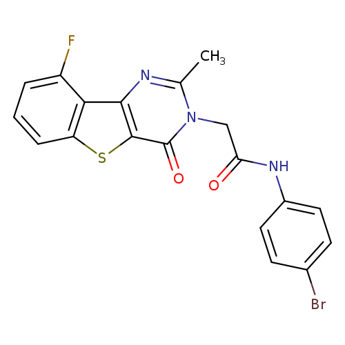 N-(4-bromophenyl)-2-{13-fluoro-4-methyl-6-oxo-8-thia-3,5-diazatricyclo[7.4.0.0^{2,7}]trideca-1(13),2(7),3,9,11-pentaen-5-yl}acetamide