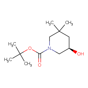 1-Piperidinecarboxylic acid, 5-hydroxy-3,3-dimethyl-, 1,1-dimethylethyl ester, (5r)-