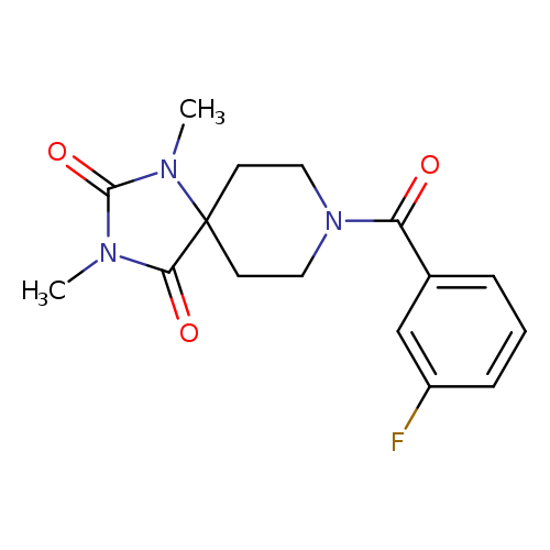 8-(3-fluorobenzoyl)-1,3-dimethyl-1,3,8-triazaspiro[4.5]decane-2,4-dione