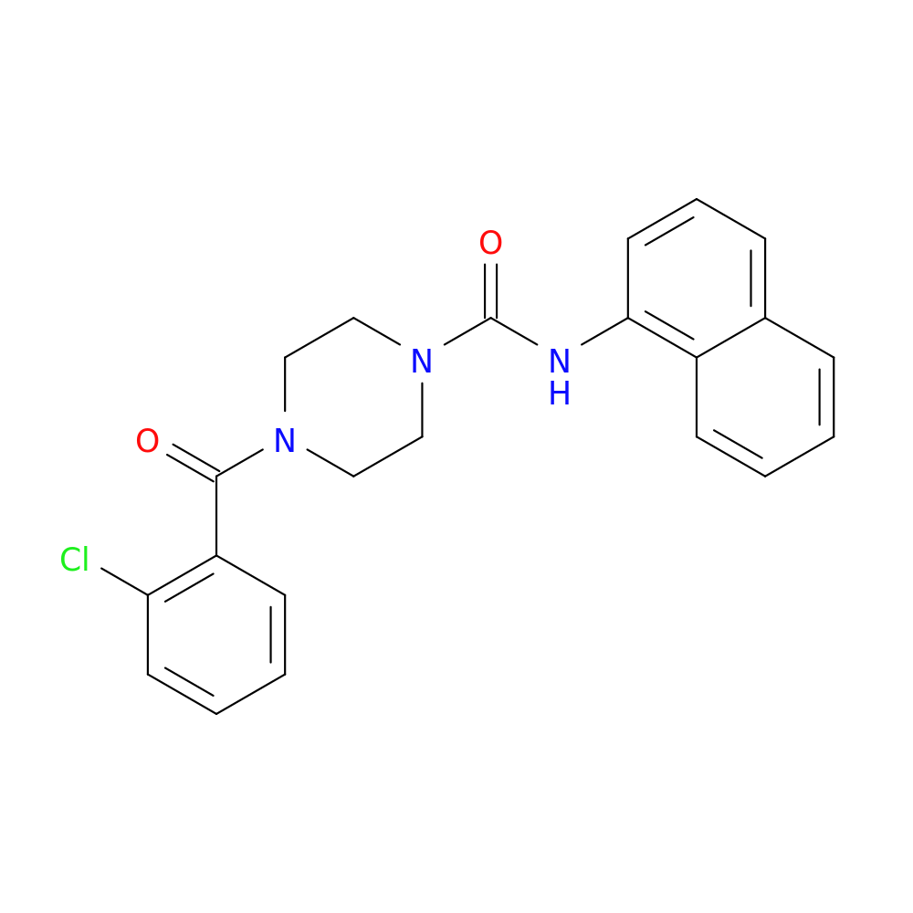 4-(2-chlorobenzoyl)-N-(1-naphthyl)-1-piperazinecarboxamide