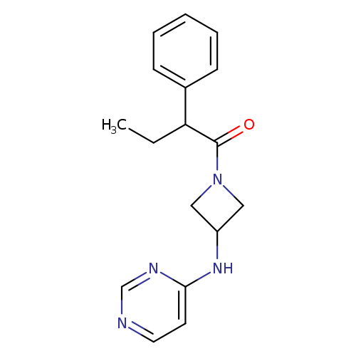 2-phenyl-1-{3-[(pyrimidin-4-yl)amino]azetidin-1-yl}butan-1-one