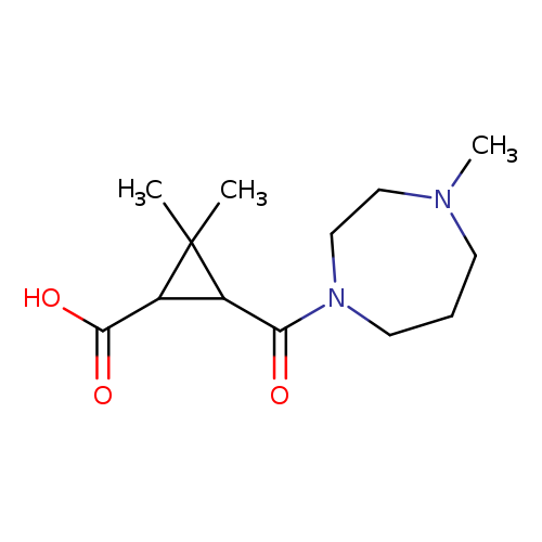 2,2-Dimethyl-3-(4-methyl-1,4-diazepane-1-carbonyl)cyclopropanecarboxylic acid