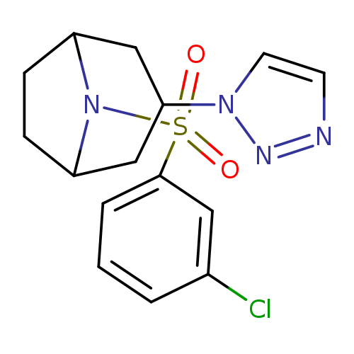 8-(3-chlorobenzenesulfonyl)-3-(1H-1,2,3-triazol-1-yl)-8-azabicyclo[3.2.1]octane