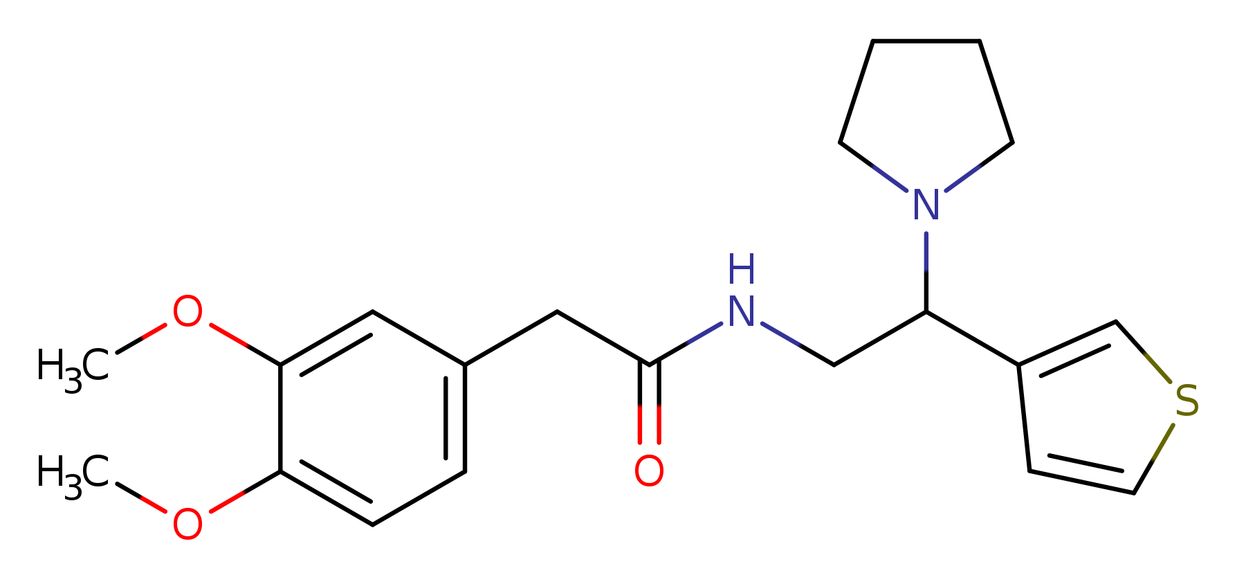 2-(3,4-dimethoxyphenyl)-N-[2-(pyrrolidin-1-yl)-2-(thiophen-3-yl)ethyl]acetamide