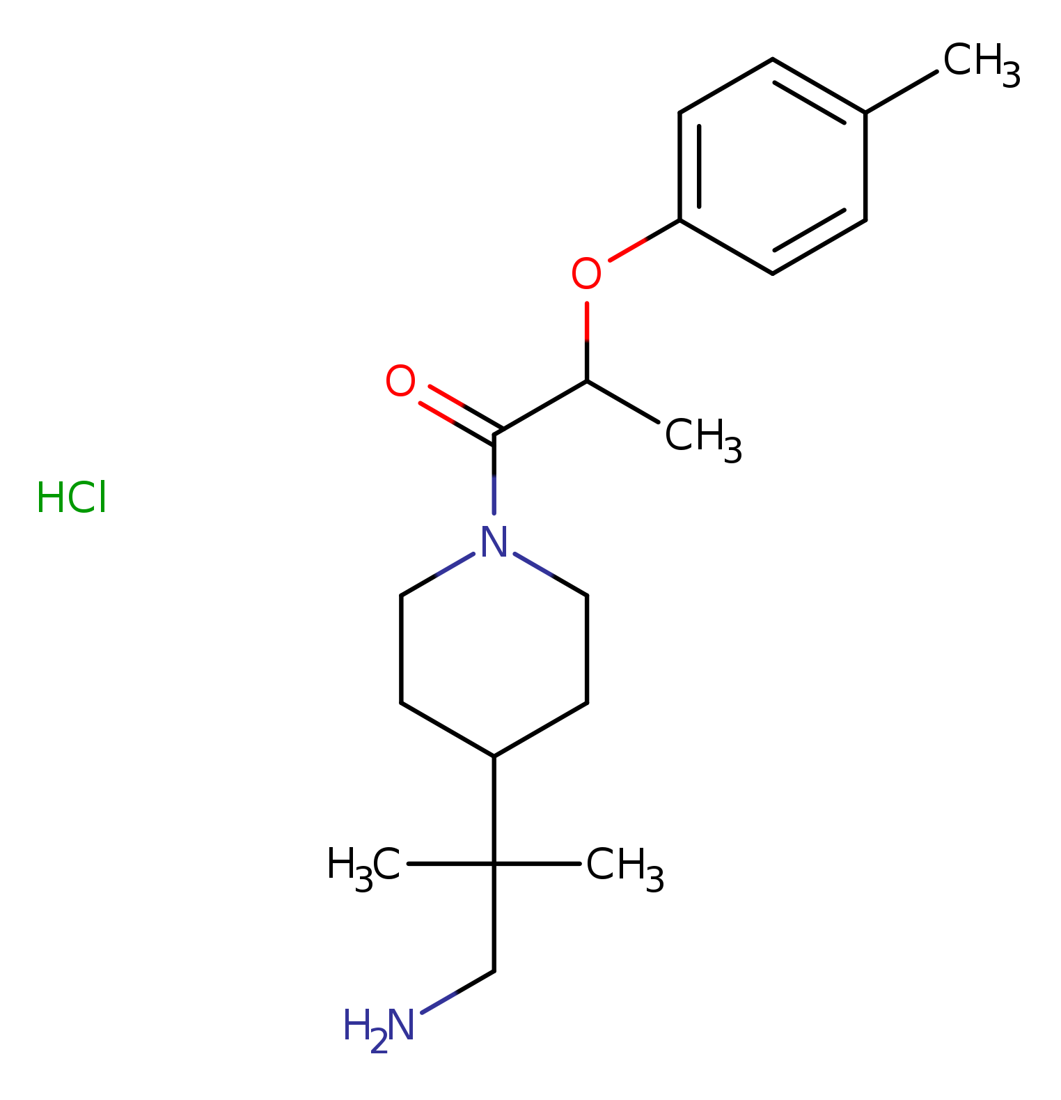 1-[4-(1-amino-2-methylpropan-2-yl)piperidin-1-yl]-2-(4-methylphenoxy)propan-1-one hydrochloride