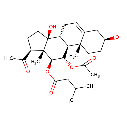 Pregn-5-en-20-one, 11-(acetyloxy)-3,14-dihydroxy-12-(3-methyl-1-oxobutoxy)-, (3β,11α,12β,14β)-