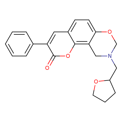 9-[(oxolan-2-yl)methyl]-3-phenyl-2H,8H,9H,10H-chromeno[8,7-e][1,3]oxazin-2-one