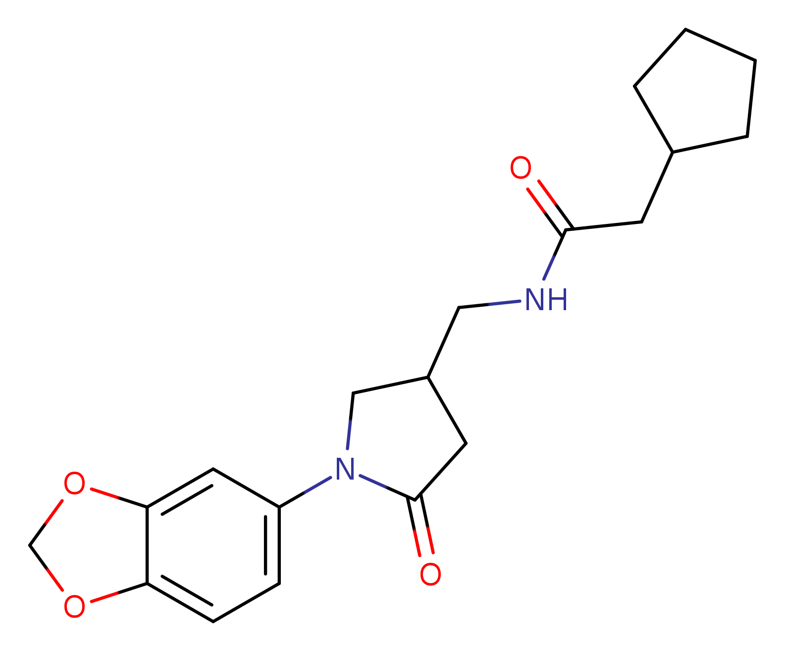 N-{[1-(2H-1,3-benzodioxol-5-yl)-5-oxopyrrolidin-3-yl]methyl}-2-cyclopentylacetamide