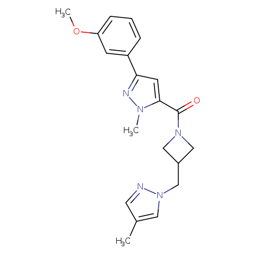 3-(3-methoxyphenyl)-1-methyl-5-{3-[(4-methyl-1H-pyrazol-1-yl)methyl]azetidine-1-carbonyl}-1H-pyrazole