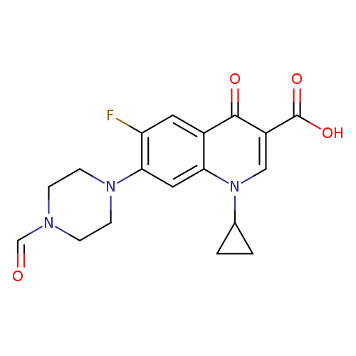 3-Quinolinecarboxylicacid, 1-cyclopropyl-6-fluoro-7-(4-formyl-1-piperazinyl)-1,4-dihydro-4-oxo-