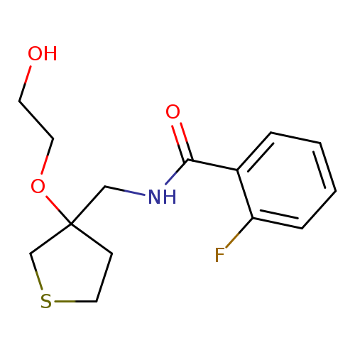 2-fluoro-N-{[3-(2-hydroxyethoxy)thiolan-3-yl]methyl}benzamide