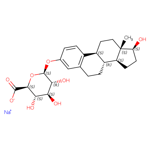 Sodium (2S,3S,4S,5R,6S)-3,4,5-trihydroxy-6-(((8R,9S,13S,14S,17S)-17-hydroxy-13-methyl-7,8,9,11,12,13,14,15,16,17-decahydro-6H-cyclopenta[a]phenanthren-3-yl)oxy)tetrahydro-2H-pyran-2-carboxylate